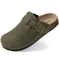 Women's Suede Clogs Leather Mules