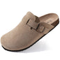 Women's Suede Clogs Leather Mules